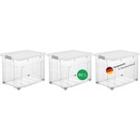 3x Novaliv Aufbewahrungsbox 3x Aufbewahrungsbox, 3x Deckel, 12x Rollen - Transparent von NOVALIV