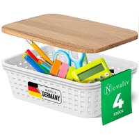Novaliv - 4x Aufbewahrungsbox 4x Aufbewahrungsbox, 4x Holzdeckel von NOVALIV