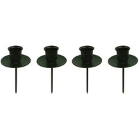 Novaliv - 4x Kerzenständer Stabkerze, Kerzenpin, Kerzenhalter, 4x Stabkerzen schwarz - Schwarz von NOVALIV