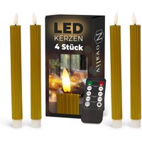 4x Novaliv LED-Kerze echtwachs geripptkerzen von NOVALIV