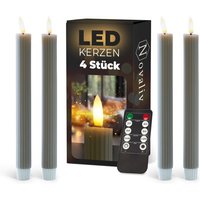 4x Novaliv LED-Kerze echtwachs geripptkerzen von NOVALIV