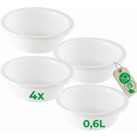 Novaliv - 4x Aufbewahrungsschüssel 4x Spülschüssel Rund Farbe Weiß von NOVALIV