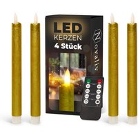 4x Novaliv led Kerze Echtwachskerzen Gold 4x Novaliv led Kerze Echtwachskerzen Gold von NOVALIV