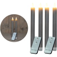 4x Novaliv led Kerze Echtwachskerzen Grau Taupe von NOVALIV