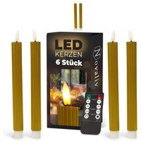6x Novaliv LED-Kerze echtwachs geripptkerzen von NOVALIV