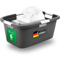 6x Novaliv Wäschekorb 6 Stück Wäschewanne mit Deckel und vier Griffen 40L Anthrazit 6x Novaliv Wäschekorb 6 Stück Wäschewanne mit Deckel und vier Griffen 40L Anthrazit von NOVALIV