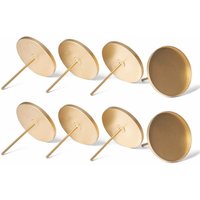 8x Novaliv Kerzenständer Kerzenpick, Kerzenpin, Kerzenhalter, 8x Flach 10 cm Gold von NOVALIV