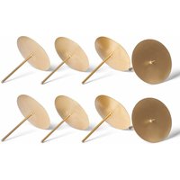8x Novaliv Kerzenständer Kerzenpick, Kerzenpin, Kerzenhalter, 8x Mit Dorn 10 cm Gold von NOVALIV
