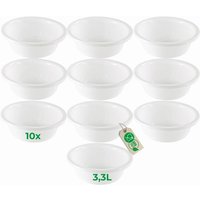 Novaliv - 10x Plastikschüsseln 10x Spülschüssel Rund Farbe Weiß von NOVALIV
