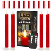 Novaliv - 24x led Kerze Echtwachskerzen Rot von NOVALIV