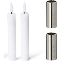 Novaliv - 2x Standkerzenhalter Stabkerzenhalter 2 x 7cm Silber Novaliv - 2x Standkerzenhalter Stabkerzenhalter 2 x 7cm Silber von NOVALIV