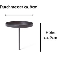 Novaliv - 4x Kerzenständer Kerzenpick, Kerzenpin, Kerzenhalter, 4x Flach, 8 cm schwarz von NOVALIV