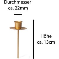 4x Novaliv Kerzenständer Stabkerze, Kerzenpin, Kerzenhalter, 4x Stabkerzen gold 4x Novaliv Kerzenständer Stabkerze, Kerzenpin, Kerzenhalter, 4x Stabkerzen gold von NOVALIV