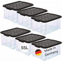 6x Novaliv Aufbewahrungsbox 6x Aufbewahrungsbox, 6x Deckel, 24x Rollen - Transparent von NOVALIV