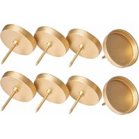 8x Novaliv Kerzenständer Kerzenpick, Kerzenpin, Kerzenhalter, 8x Flach 9 cm Gold von NOVALIV