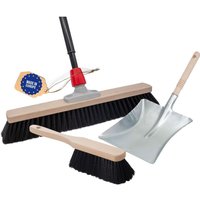 Staubbesen Besenkopf mit Stiel und Handfeger mit Kehrschaufel Kehrgarnitur Silber - Novaliv Staubbesen Besenkopf mit Stiel und Handfeger mit Kehrschaufel Kehrgarnitur Silber - Novaliv von NOVALIV
