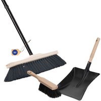 Staubbesen Besenkopf mit Stiel und Handfeger mit Kehrschaufel - Novaliv von NOVALIV