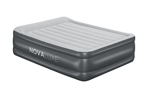 NOVALUXE - Langlebiges Luftbett mit integrierter Elektropumpe und Kopfkissen, 203 x 152 x 56 cm von NOVALUXE
