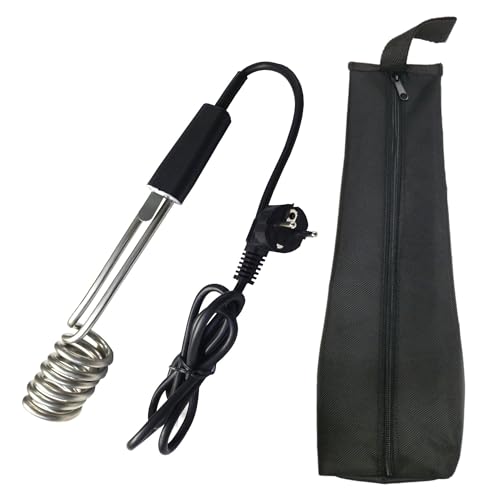 Novanetus Tauchsieder GTN2.0 Taucherhitzer 2,0 kW 2000 Watt 230V aus EDELSTAHL Wasserkocher, Schwarz (mit Tasche) von NOVANETUS