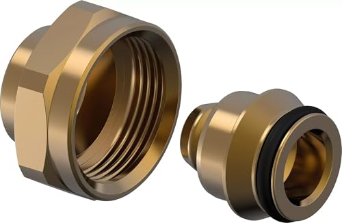 Vario 16 x 1,8/2,0 x 3/4 Klemmverschraubung x 2 Stück für Heizkreisverteiler und PEX Rohr, Verbindungsring für Fußbodenheizung, Klemmverbinder für Heizrohren (1065284) von NOVANETUS