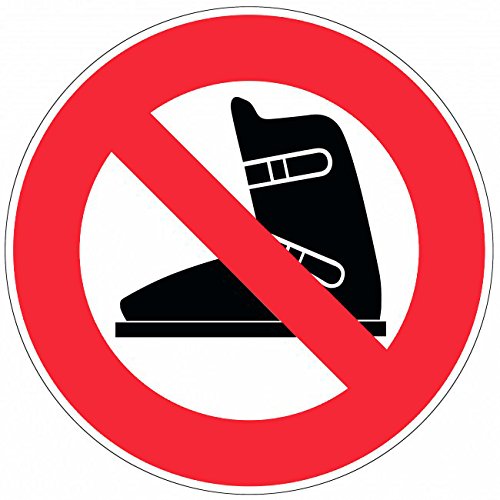 novap – Panneau – Schuhe Ski verboten – Durchmesser 180 mm Hartschale von NOVAP