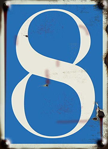 numerotation Vintage N ° 8 – Halterung Hartschale G9008 V, – Boden blau von NOVAP