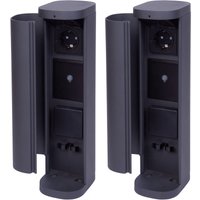Novatool - 2x Gartensteckdose 2x Gartensteckdose Funk 3-fach Anthrazit smart wifi app Steckdosenleiste, Montageplatte, Dübel und Schrauben von NOVATOOL