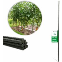 5x Novatool Pflanzstäbe 5 Pflanzstäbe 90 cm 8 mm Durchmesser aus kunststoffummantelten Metall Rankhilfe Tomatenstäbe - Grün von NOVATOOL