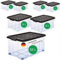 Novatool - Aufbewahrungsbox Aufbewahrungsbox mit Deckel 1x55 l + 2x 15L + 4x 5L von NOVATOOL