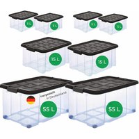 Novatool - Aufbewahrungsbox Aufbewahrungsbox mit Deckel 2x55 l + 2x 15L + 4x 5L von NOVATOOL