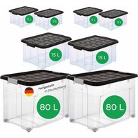 Aufbewahrungsbox Aufbewahrungsbox mit Deckel 2x80 l + 2x 15L + 4x 5L - Novatool von NOVATOOL