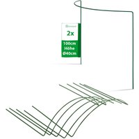 Novatool - 2x Spaliere 2 Strauchstützen halbrund 100x40x16 cm 5,5mm ø Staudenhalter Blumenhalter Rankgewächs Buschstütze Pflanzenstütze Blumenstütze von NOVATOOL
