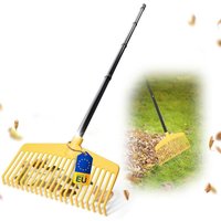 Novatool - 3x Gartenpflege-Sets Laubrechen mit 4-tlg. Steckstiel von NOVATOOL