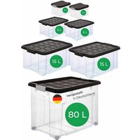 Novatool - Aufbewahrungsbox Aufbewahrungsbox mit Deckel 1x80 l + 2x 15L + 2x 5L + 2x 2L von NOVATOOL