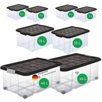 Novatool - Aufbewahrungsbox Aufbewahrungsbox mit Deckel 2x45 l + 2x 15L + 4x 5L von NOVATOOL