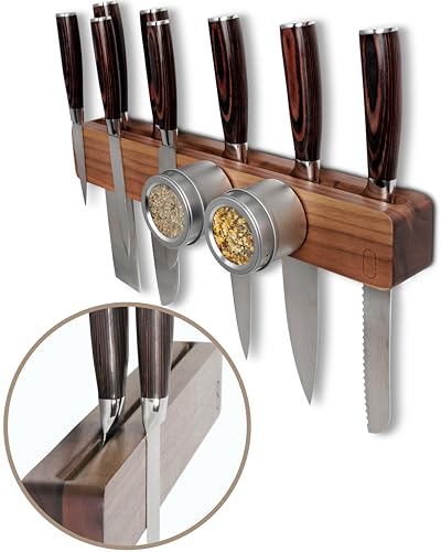 Walnuss 41 cm Magnetleiste für Messer, Wand Messerhalter Magnetisch mit Doppelhalterung aus Edlem Holz - Messer Magnetleiste, Magnet Messerhalter, Messerleiste Magnetisch Holz, Messermagnet Walnuss 41 cm Magnetleiste für Messer, Wand Messerhalter Magnetisch mit Doppelhalterung aus Edlem Holz - Messer Magnetleiste, Magnet Messerhalter, Messerleiste Magnetisch Holz, Messermagnet von NOVAWARE