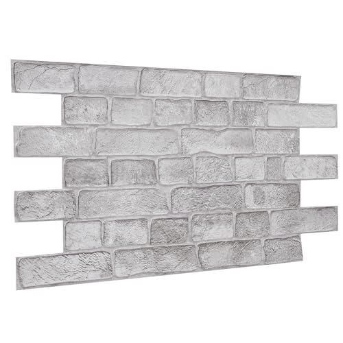 3D Wandpaneele, 10er-Set, Abdeckung von 4,6 qm - Dekorative Wandverkleidung aus Kunststoffplatten, Panel Größe 96 x 48 cm für Küche, Wohnzimmer, Bad, Büro - Graue Wandpaneele in Kunststeinoptik 3D Wandpaneele, 10er-Set, Abdeckung von 4,6 qm - Dekorative Wandverkleidung aus Kunststoffplatten, Panel Größe 96 x 48 cm für Küche, Wohnzimmer, Bad, Büro - Graue Wandpaneele in Kunststeinoptik von NOVECRAFTO