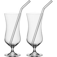 Novel Cocktailgläser 2er-Set mit Trinkhalm, Kristallglas von NOVEL