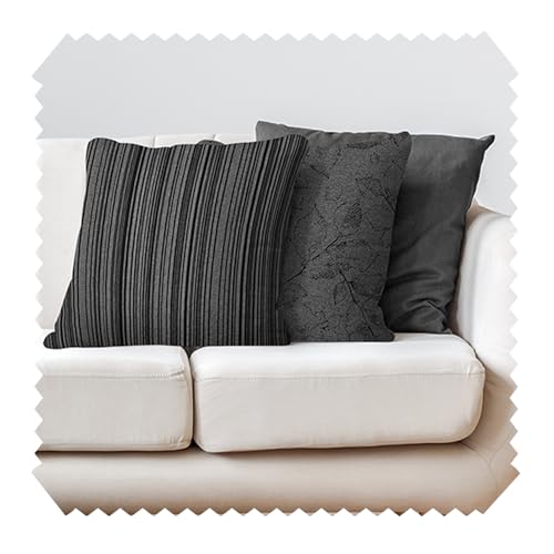 NOVELY® 3er-Set DEKOKISSEN Sofakissen Couchkissen Kissenbezug Füllung Zierkissen 40x40 cm Wohnzimmer Kissen Kissenhülle Farbe: 08 Anthrazit | Ausführung: Komplett (mit Füllung) von NOVELY