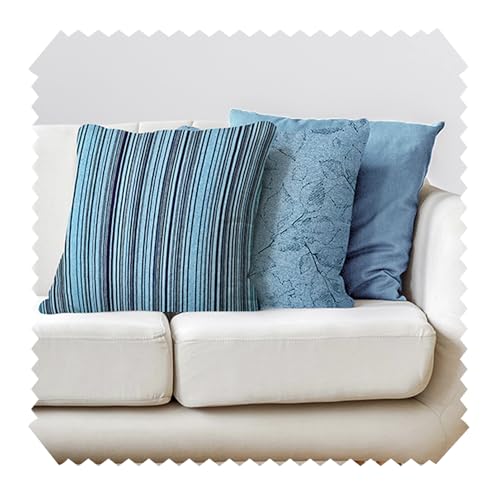 NOVELY® 3er-Set DEKOKISSEN Sofakissen Couchkissen Kissenbezug Füllung Zierkissen 40x40 cm Wohnzimmer Kissen Kissenhülle Farbe: 18 Blau | Ausführung: nur Bezüge (ohne Füllung) von NOVELY