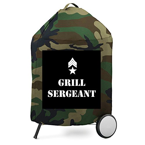 NOVELY® Grillabdeckung Camouflage mit Aufdruck für Kugelglrills (C1 Camouflage, 03 Grill Sergeant Schwarz) von NOVELY