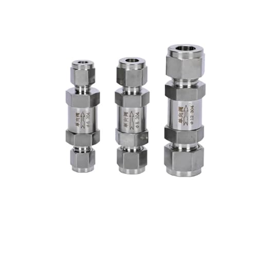 1PC Rückschlagventil 3 6 8 10mm 1/8" 1/4" 3/8" 1/2" BSPT Hartrohr SS304 Edelstahl Hochdruck säurebeständig Einwegventil(3/8") von NOVFDLOP