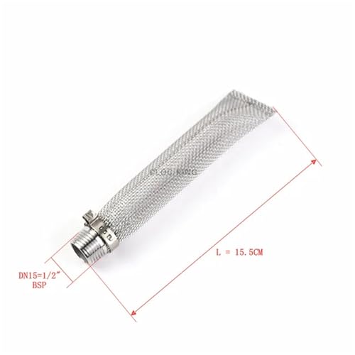 BSPT 1/2 Zoll Mesh 304 Edelstahl Gewinde Brewing Home Sieb Bier Filter Zapfen Connect Mash Tun Bazooka Screen Kettle(15.5cm) von NOVFDLOP
