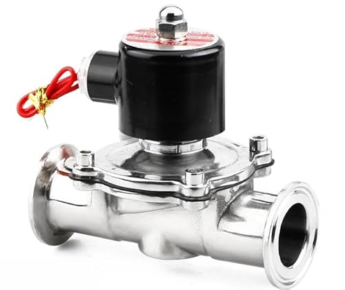 DC24V AC220V DN15/20/25/32/40/50 1,5" 2" 2,5" Tri Clamp SUS304 Edelstahl Sanitär Magnetventil Homebrew(DN15AC220V,NON-POLISHED_304) von NOVFDLOP