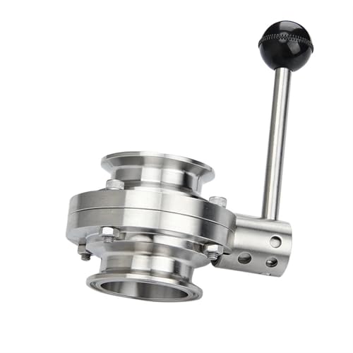 Robuste 16 Bar 19–219 mm 1,5 Zoll 2 Zoll -9 Zoll Tri-Clamp-Sanitär-Absperrklappe, SUS 304 Edelstahl, Durchflusskontrolle for Heimbrauerei(304 89K106 H80) von NOVFDLOP