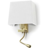 Wandleuchte lesertilt firenze 2X an-aus E27 60W+LED smd 3W 240lm CRI80 3000K mattgold von NOVOLUX