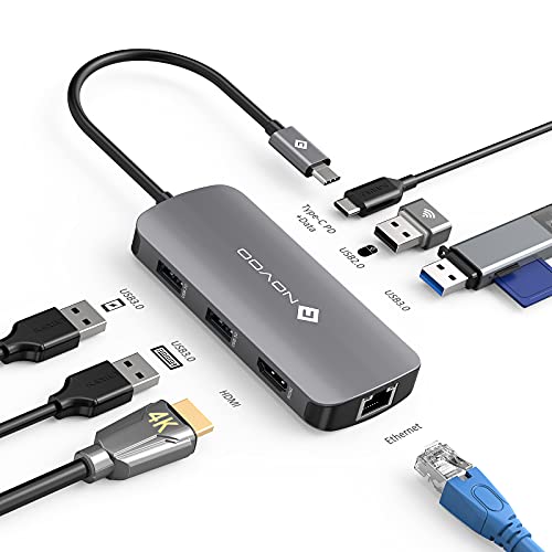 7 in 1 USB C Hub, NOVOO Multiport Adapter HDMI 4K, Ethernet RJ45, 4 USB-Ports, Typ C 100W PD, kompatibel mit MacBook Pro/Air und Anderen Typ-C-Geräten 7 in 1 USB C Hub, NOVOO Multiport Adapter HDMI 4K, Ethernet RJ45, 4 USB-Ports, Typ C 100W PD, kompatibel mit MacBook Pro/Air und Anderen Typ-C-Geräten von NOVOO