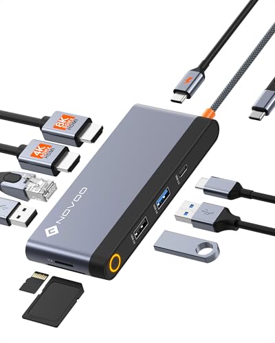 NOVOO USB C Hub 10 in 1 Type C Multiport Adapter, USB C Docking Station with Dual HDMI 4K, Gigabit Ethernet, PD 100W, 3*USB-A&USB-C 3.0, SD/TF Card Reader for MacBook Pro/Air/Dell/HP NOVOO USB C Hub 10 in 1 Type C Multiport Adapter, USB C Docking Station with Dual HDMI 4K, Gigabit Ethernet, PD 100W, 3*USB-A&USB-C 3.0, SD/TF Card Reader for MacBook Pro/Air/Dell/HP von NOVOO