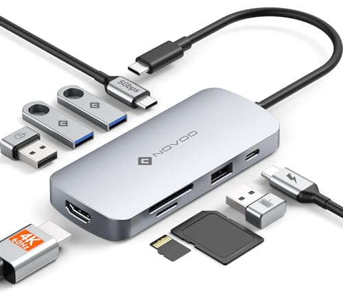 Novoo USB C Hub auf HDMI 4K 60Hz, 9 in 1 Adapter mit SD/TF-Kartenleser, USB-C-Hub für MacBook Pro, Air, ChromeBook, Pixel, iPad Pro Novoo USB C Hub auf HDMI 4K 60Hz, 9 in 1 Adapter mit SD/TF-Kartenleser, USB-C-Hub für MacBook Pro, Air, ChromeBook, Pixel, iPad Pro von NOVOO
