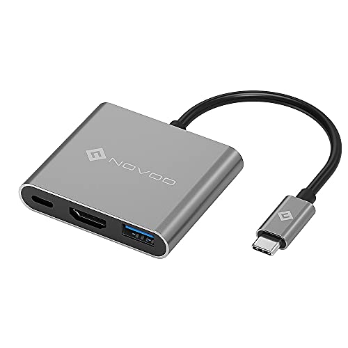 NOVOO USB C auf HDMI Adapter, 3 in 1 Hub USB C auf USB, Typ C PD Charge, USB C Hub Kompatibel mit MacBook Pro Air ChromeBook Pixel NOVOO USB C auf HDMI Adapter, 3 in 1 Hub USB C auf USB, Typ C PD Charge, USB C Hub Kompatibel mit MacBook Pro Air ChromeBook Pixel von NOVOO